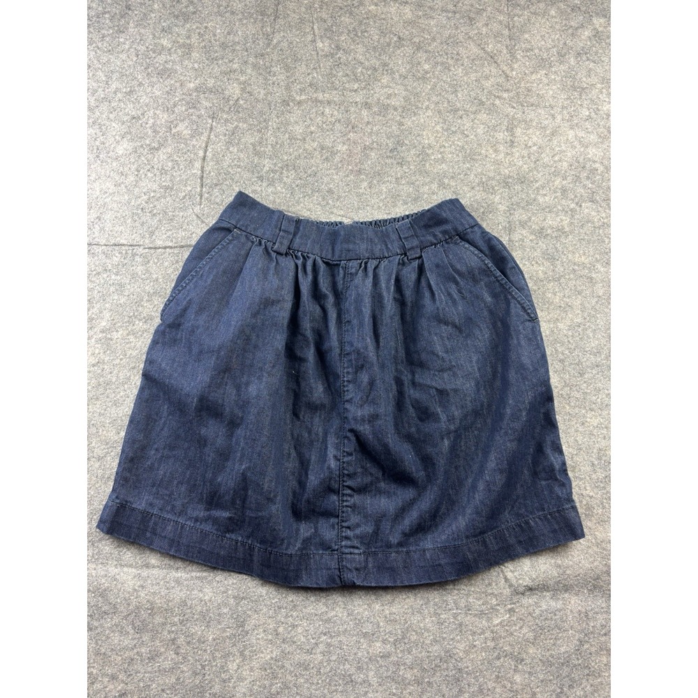 Anthropologie Level 99 Women's 26 Chambray Denim Mini Skirt Stretch‎ Schoolgirl
